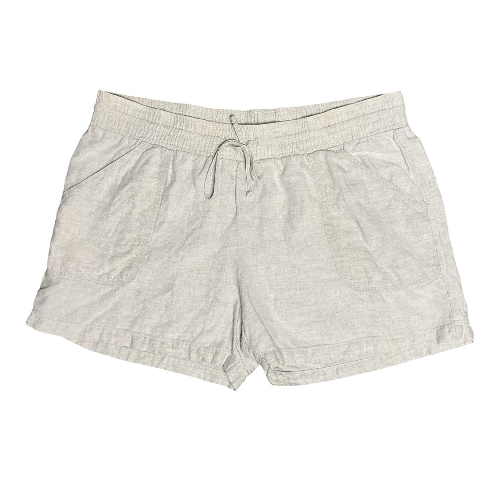 Allen Allen Linen Drawstring Shorts Size XL Beige